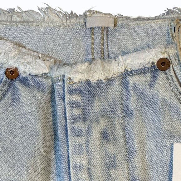BlankNYC The Barrow Vintage High-Rise Denim Shorts Light Wash Frayed Hem Size 27 - Picture 6 of 16
